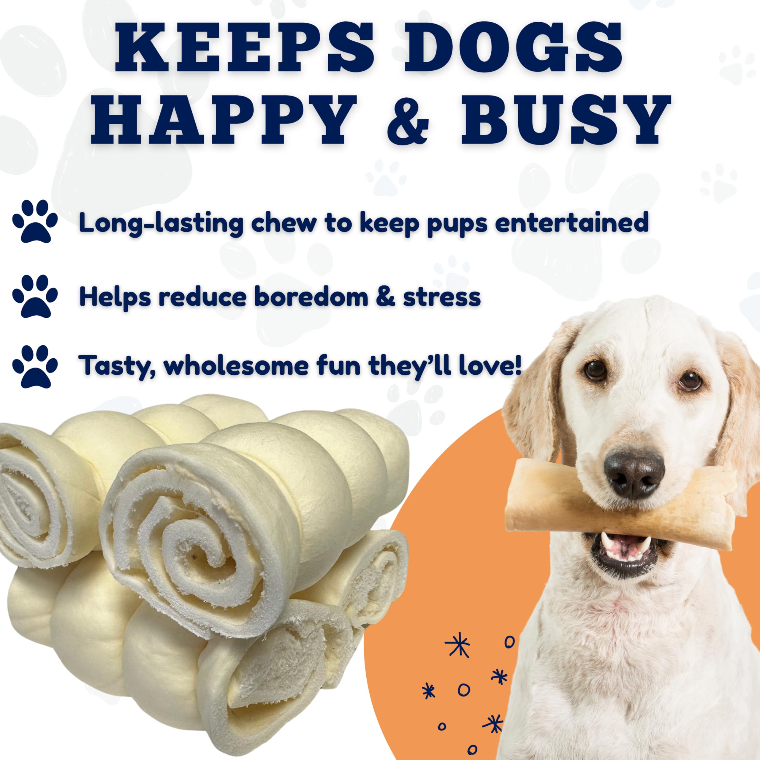 Amazing Dog Treats beef cheek rolls rawhide alternative option for power chewers.