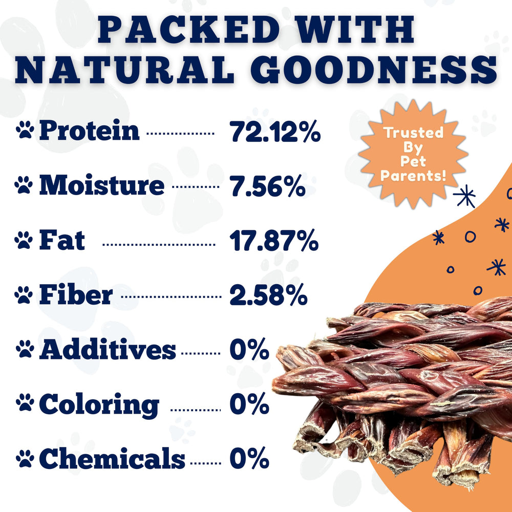 Amazing Dog Treats beef esophagus closeup, natural chew for dental engagement and tartar-reduction potential