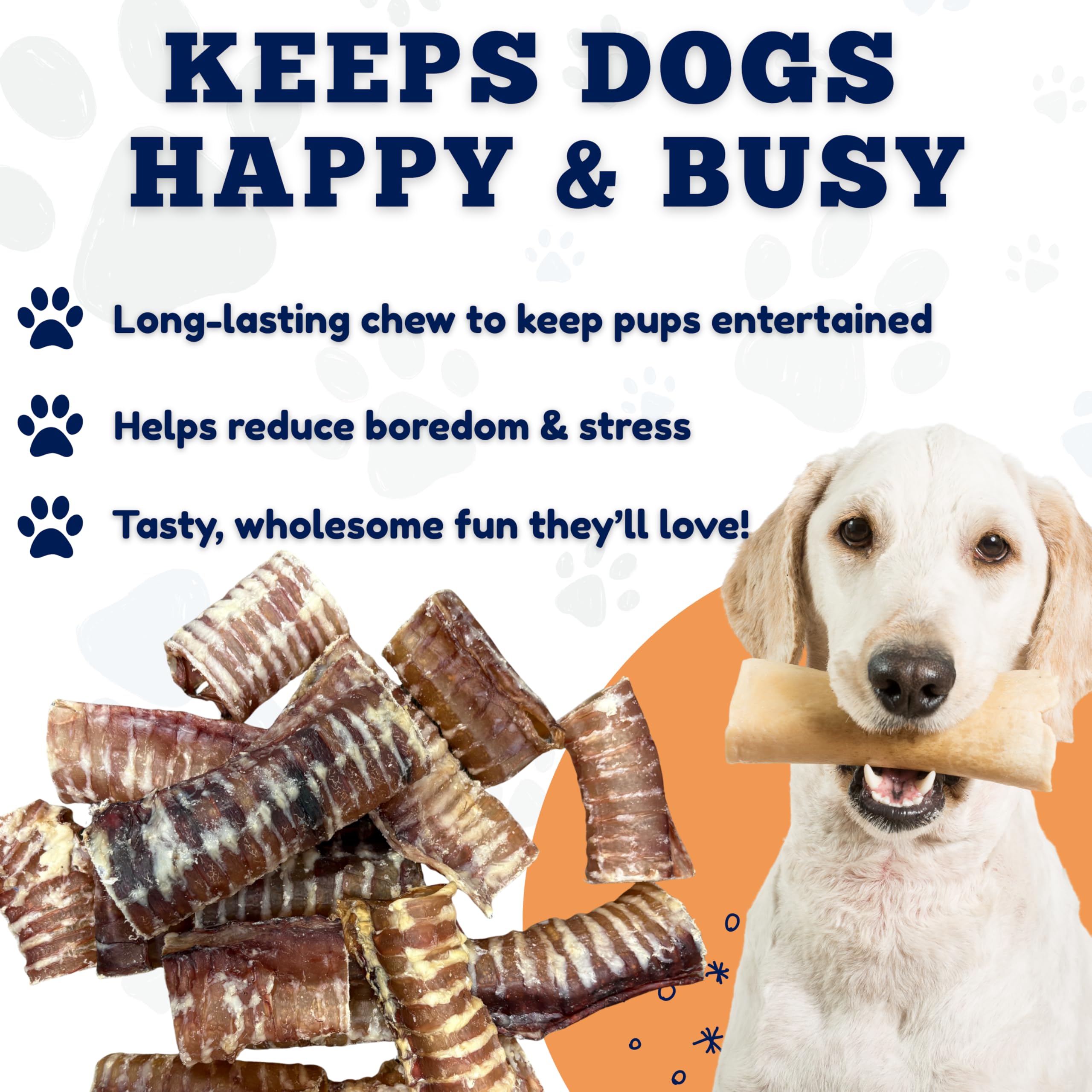 Amazing Dog Treats beef trachea rings packaging—sustainably sourced chews with no additives.