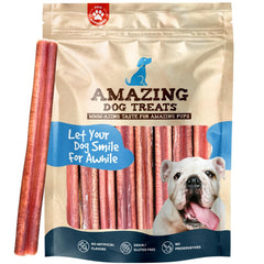 Amazing Dog Treats bully stick 6in pack for long-lasting chews and clean teeth