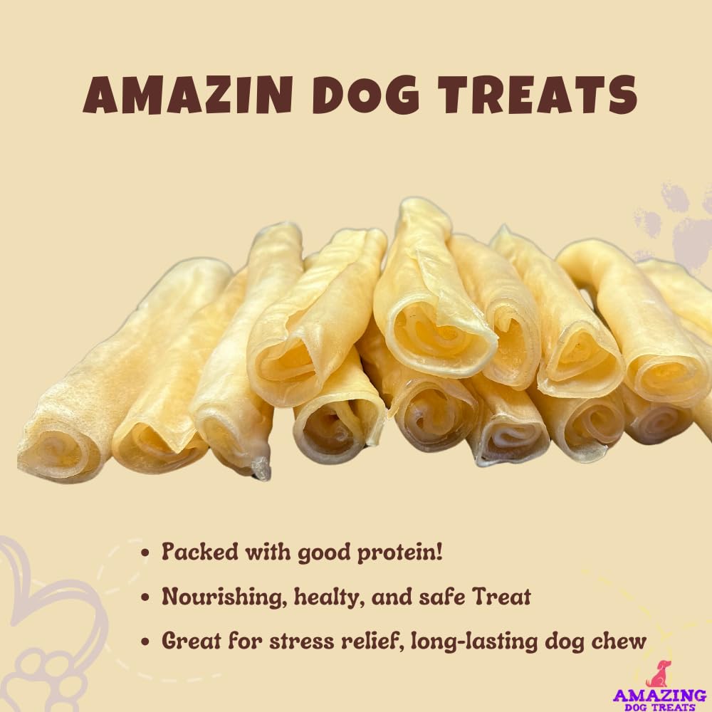 Amazing Dog Treats collagen-stick closeup emphasizes durable chew with collagen benefits.