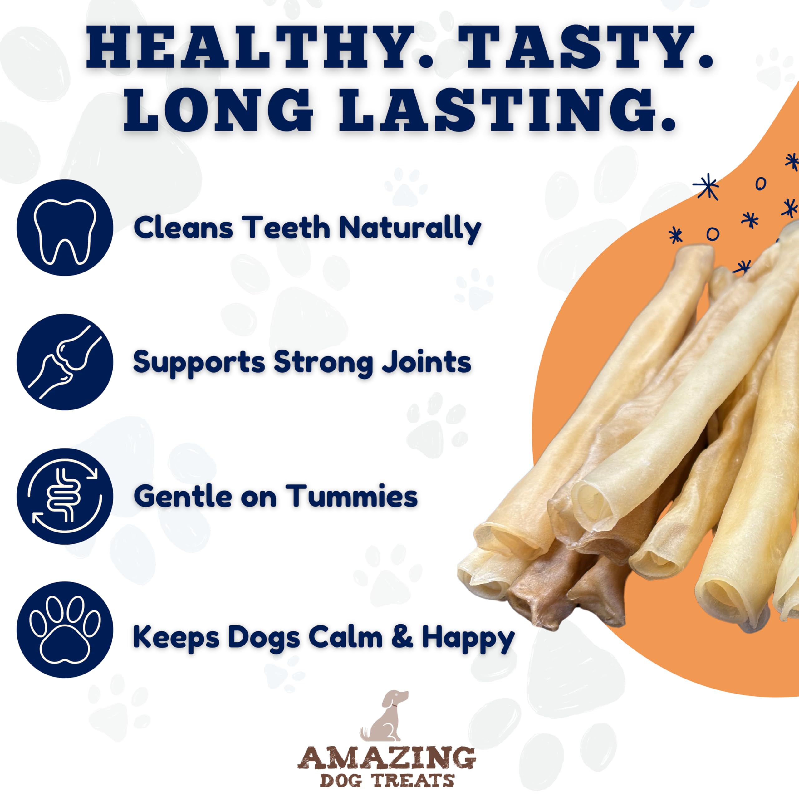Amazing Dog Treats collagen stick dental-health close-up highlights teeth-friendly benefits