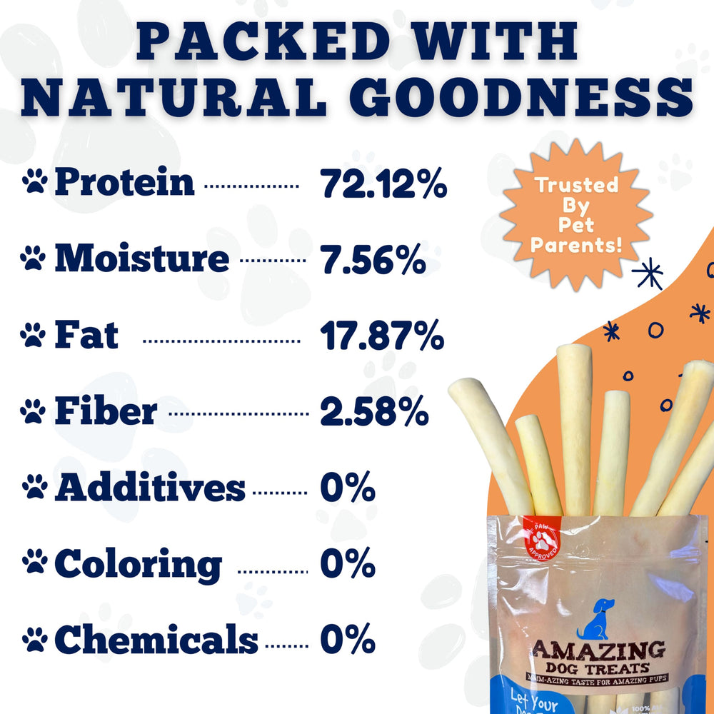 Amazing Dog Treats thick cow tail dog chew supports long-lasting dental stimulation.