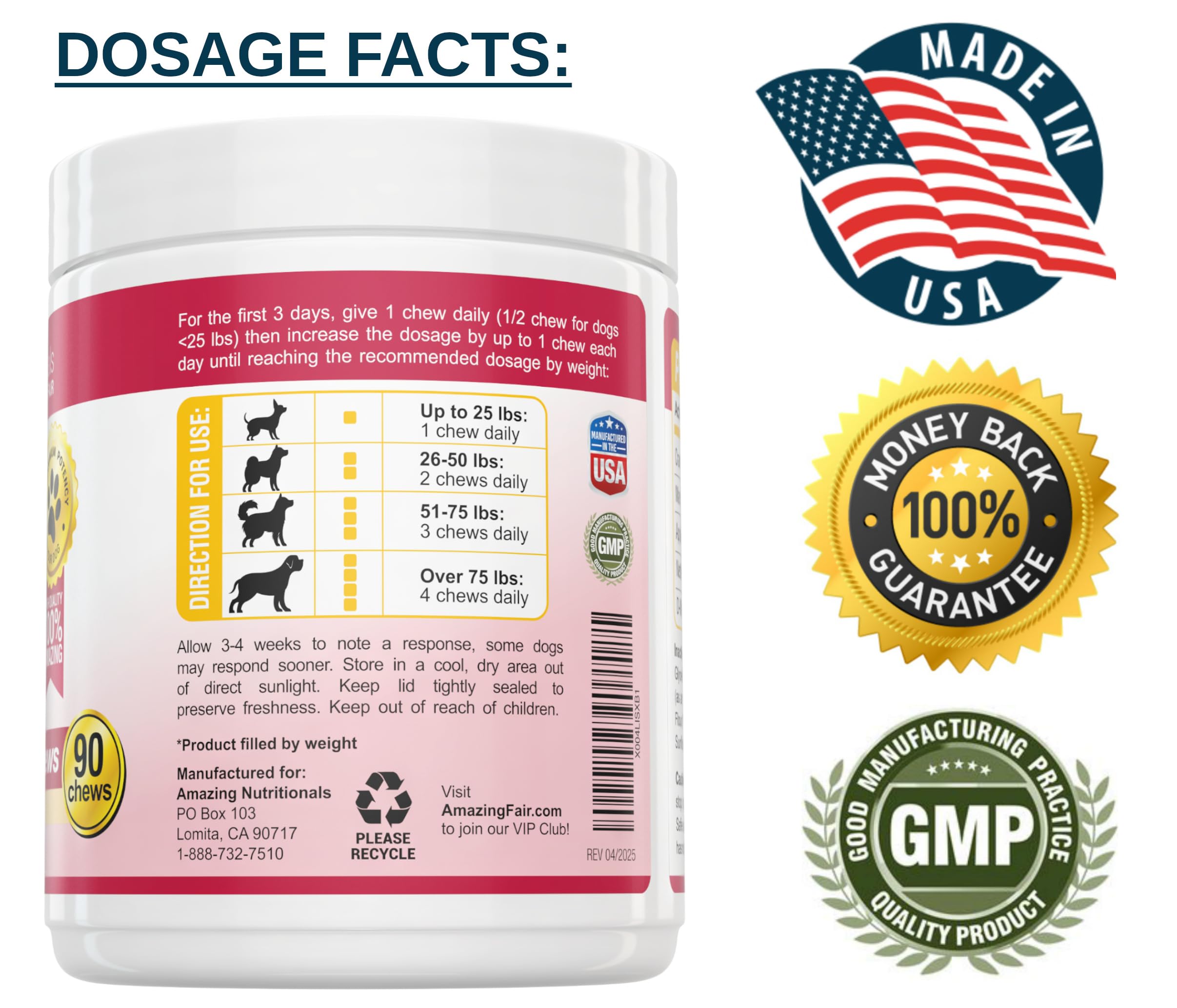 Amazing Nutritionals Cranberry for Dogs urinary-support chews offer ongoing bladder support
