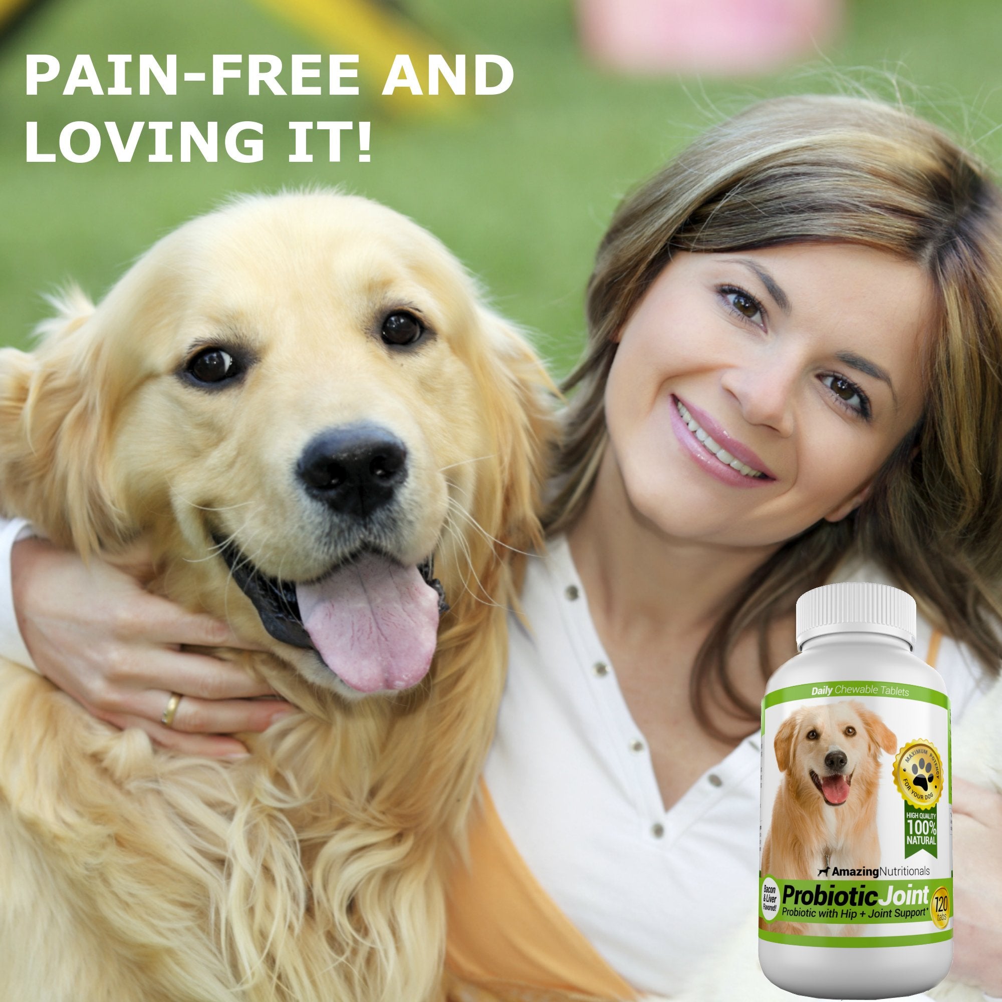 Amazing Nutritionals dog probiotics chews close up ready to eat for dogs.
