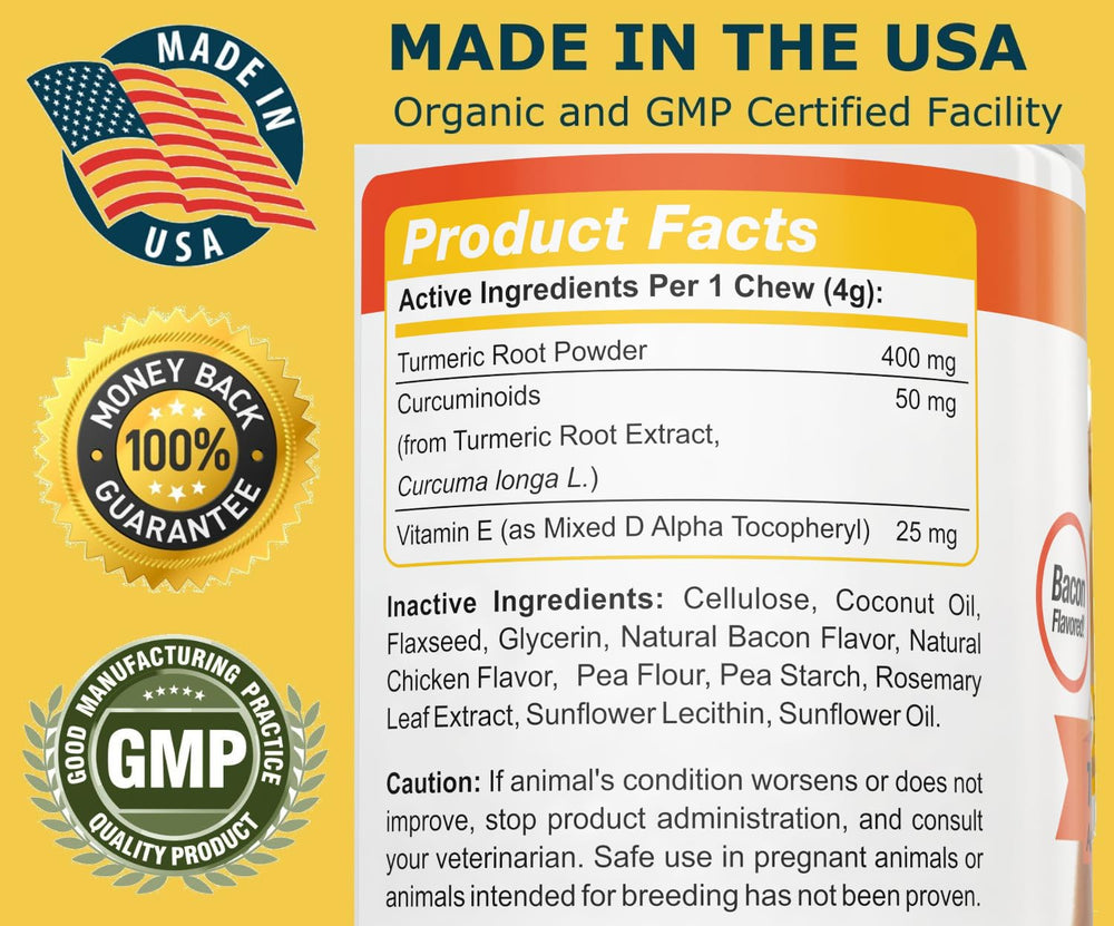 Amazing Nutritionals Turmeric dogs health-boost image conveys immune and heart support possibilities through daily use