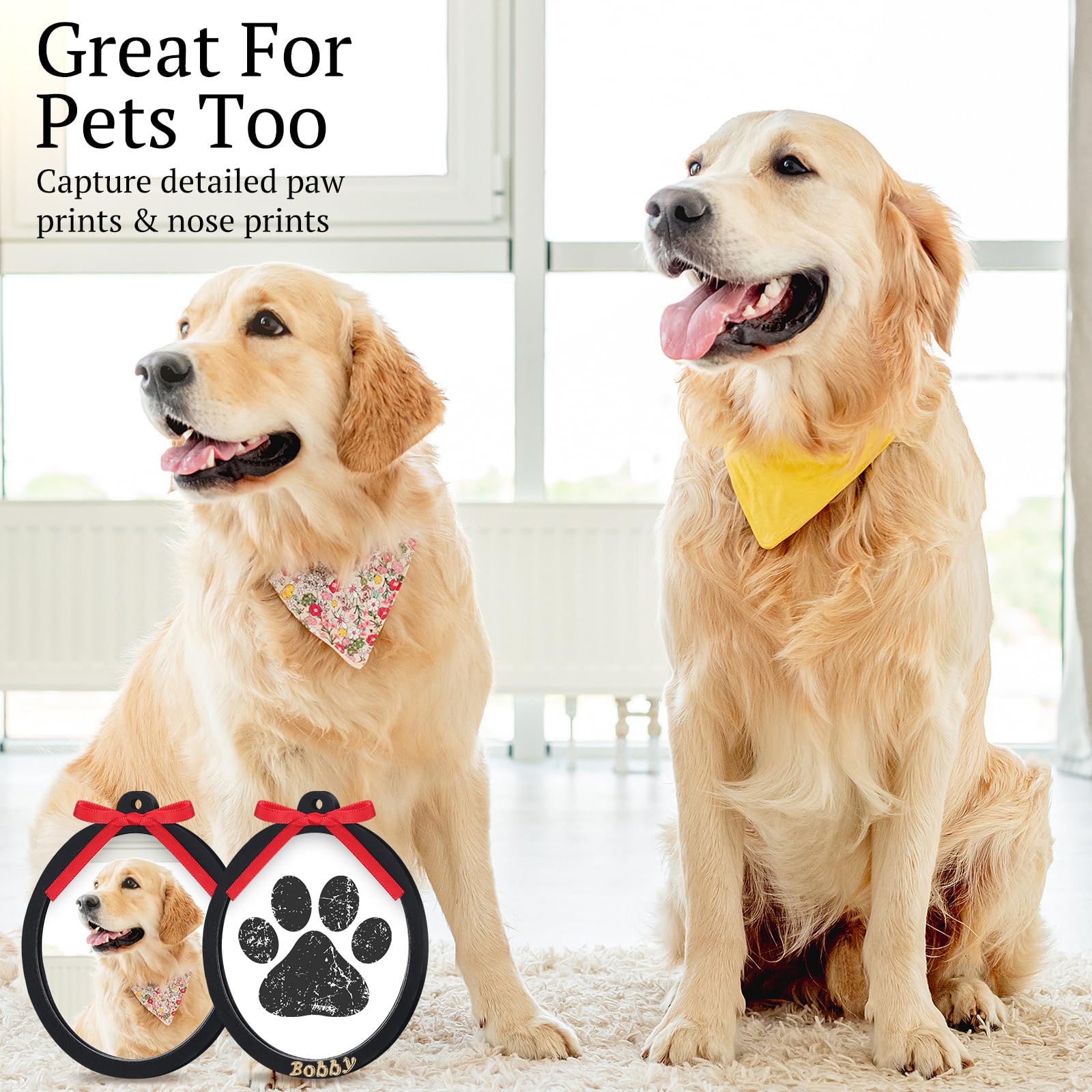 AmazingSpark dog and cat keepsake frame holds two pets' memories