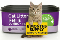 AMAZINK 60ft cat litter refill bags packaging for easy, mess-free maintenance