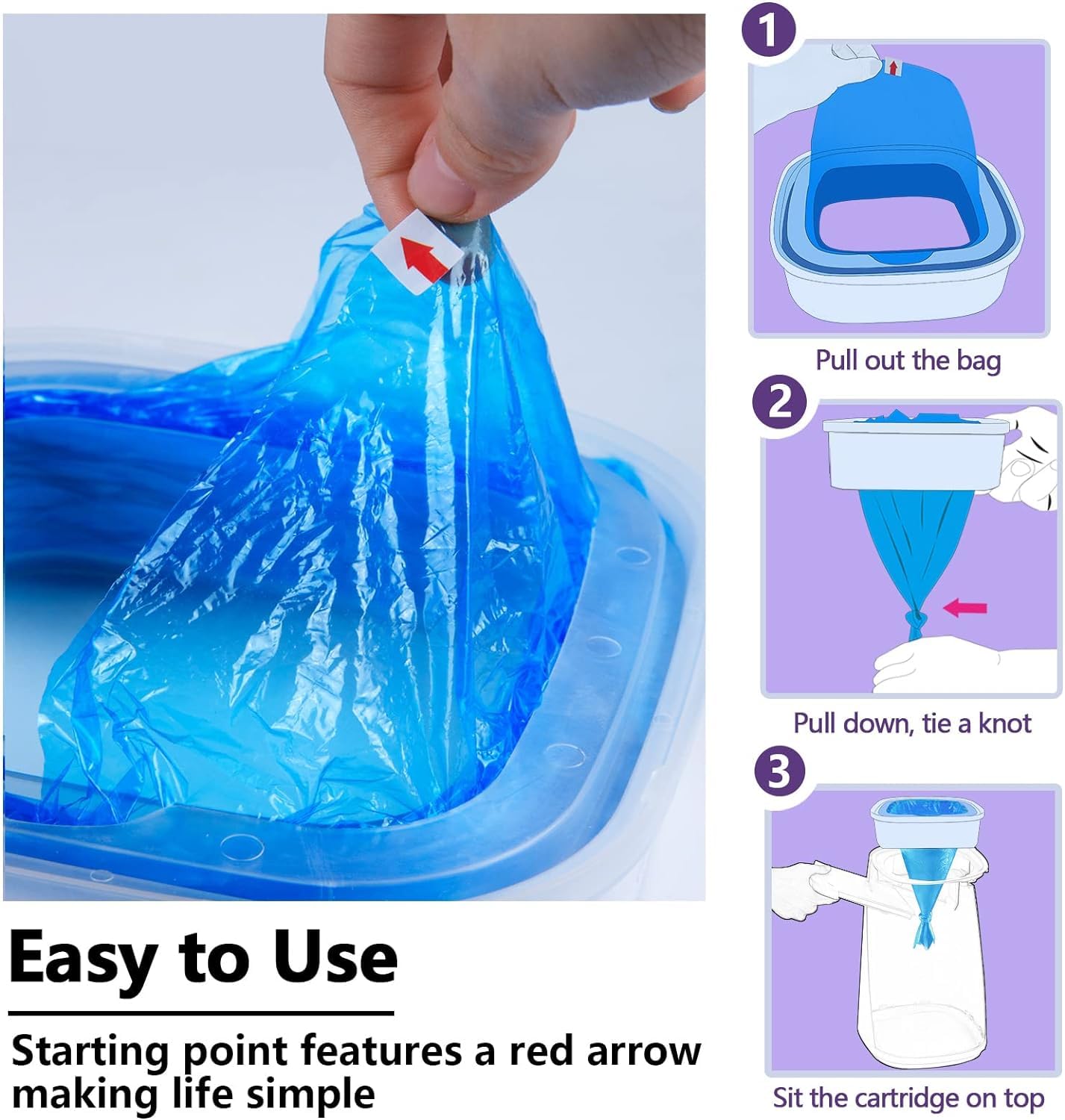 AMAZINK 8-month supply of cat litter refills displayed for extended freshness