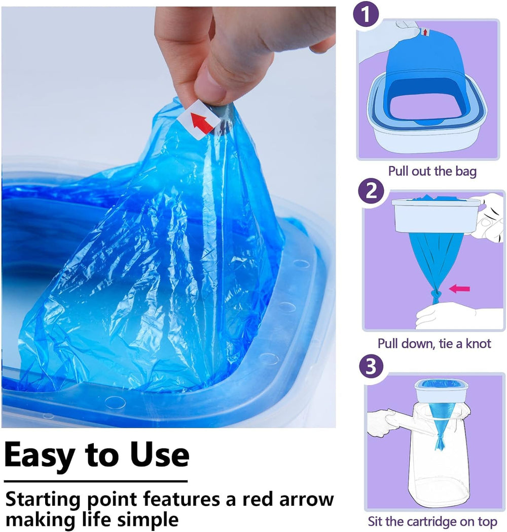 AMAZINK 8-month supply of cat litter refills displayed for extended freshness