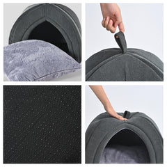 Amazon Basics cat cave bed cozy enclosed space provides a secure retreat for peaceful naps.