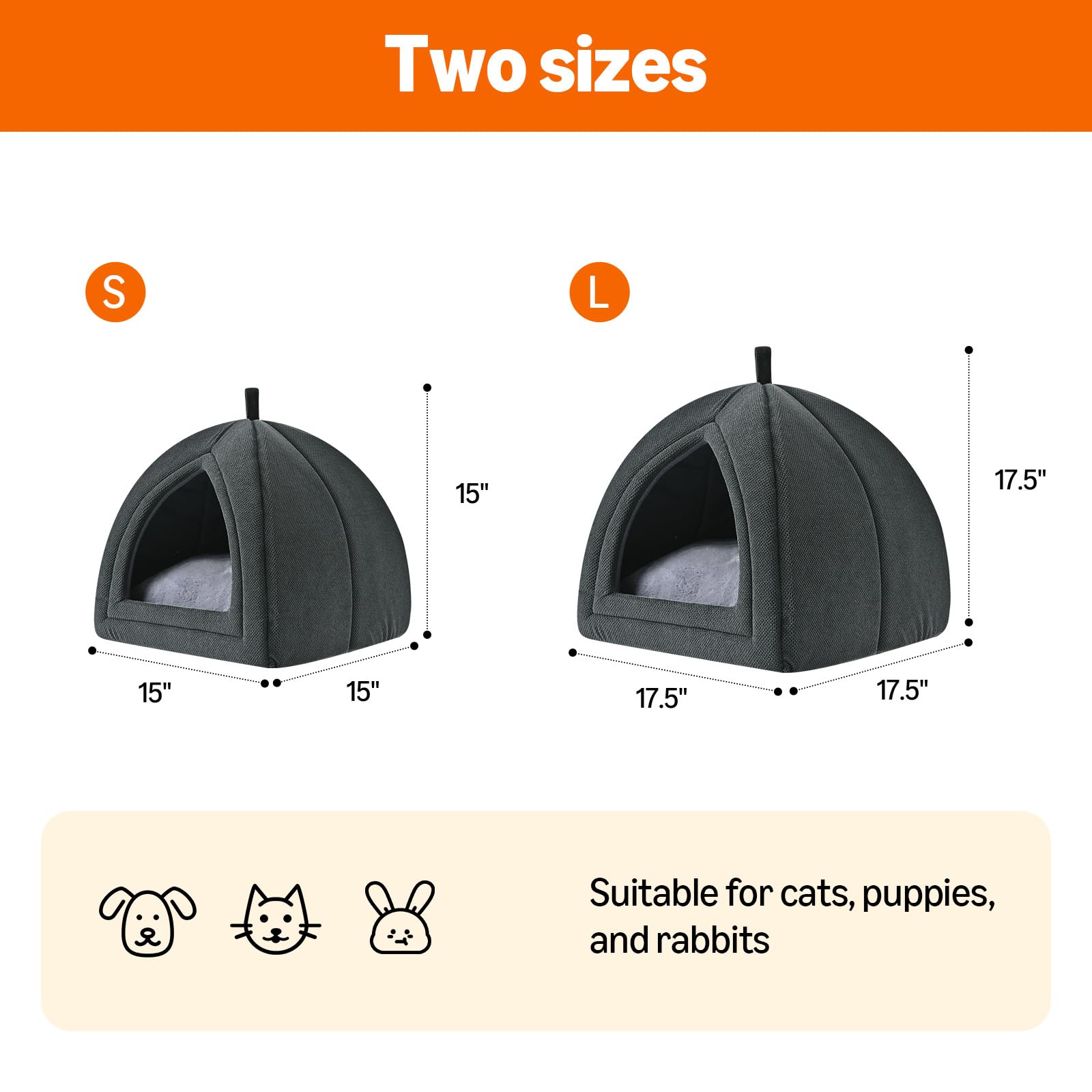 Amazon Basics cat cave bed removable washable cushion makes quick cleaning after playtime easy.