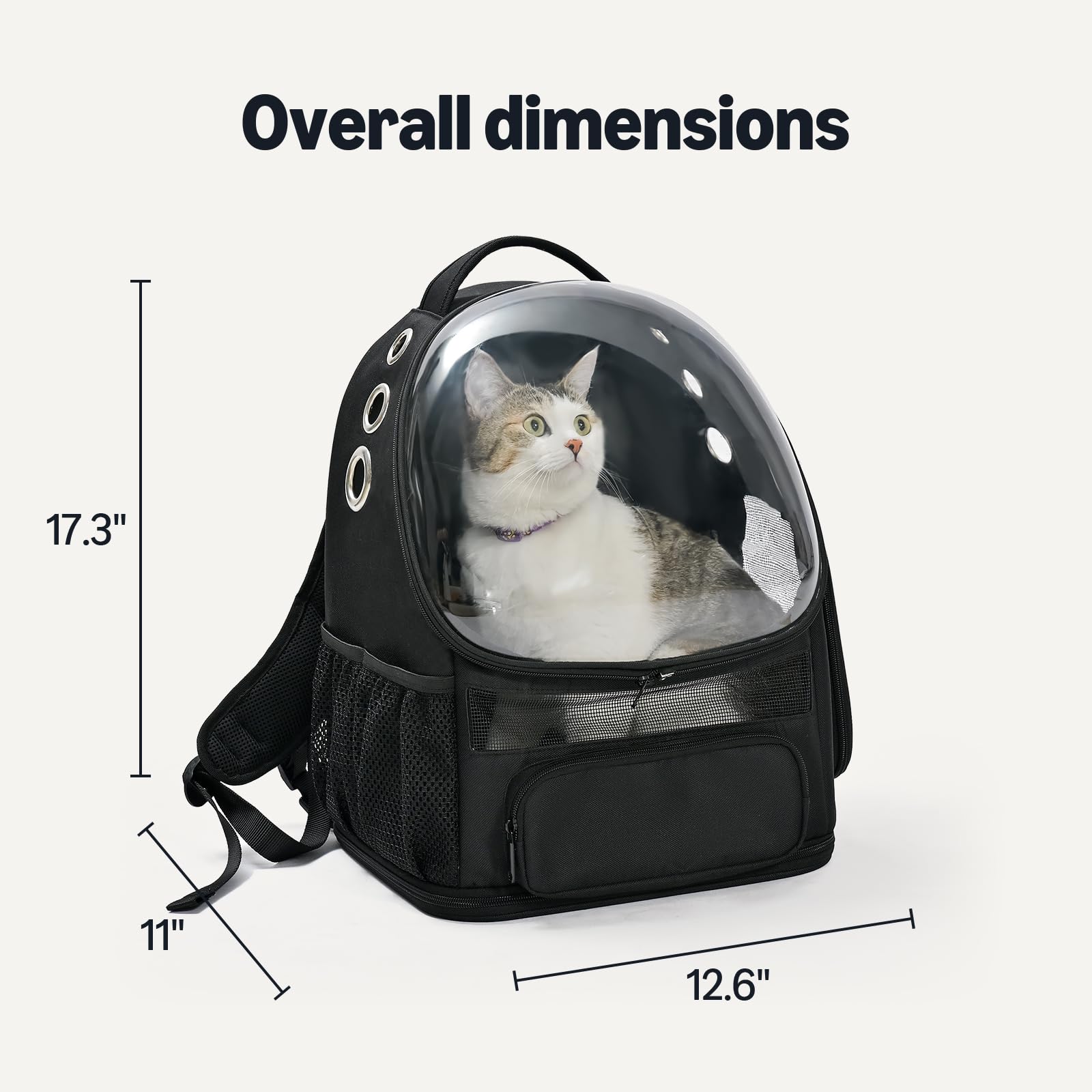 Amazon Basics pet carrier backpack bubble window lets pets see outside during trips