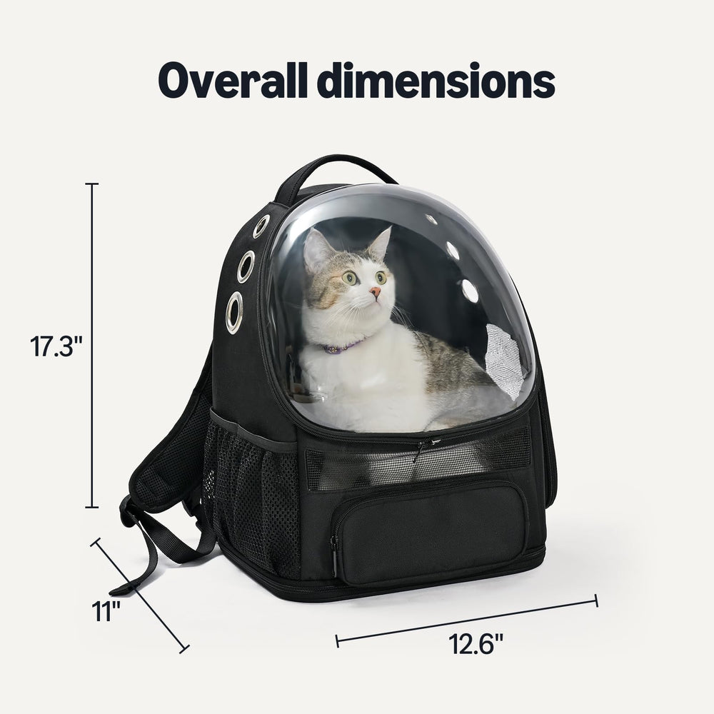Amazon Basics pet carrier backpack bubble window lets pets see outside during trips