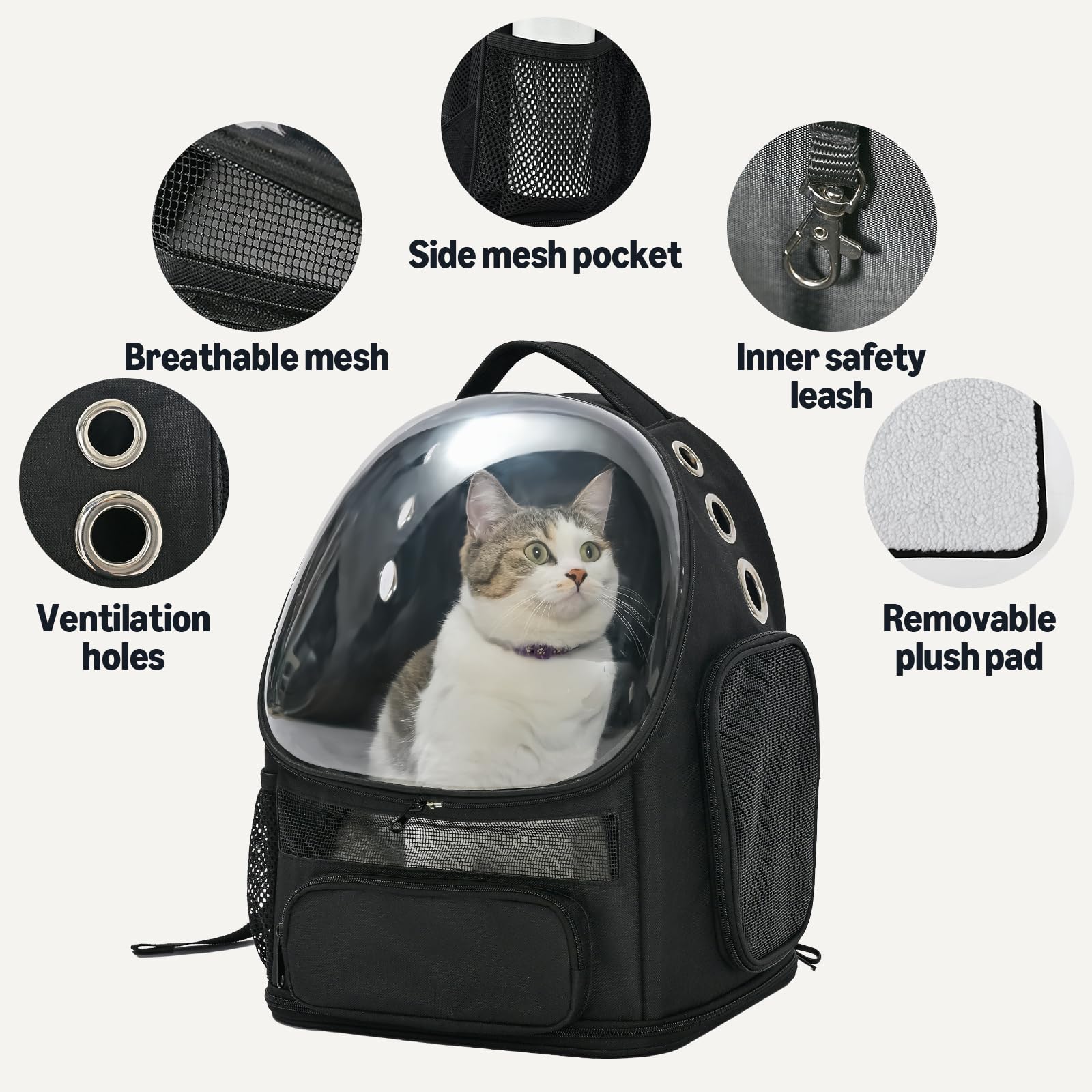 Amazon Basics pet carrier backpack detachable bubble window for compact storage