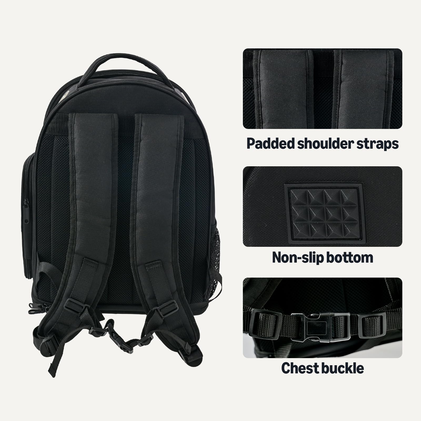 Amazon Basics pet carrier backpack foldable frame ensures stability during use