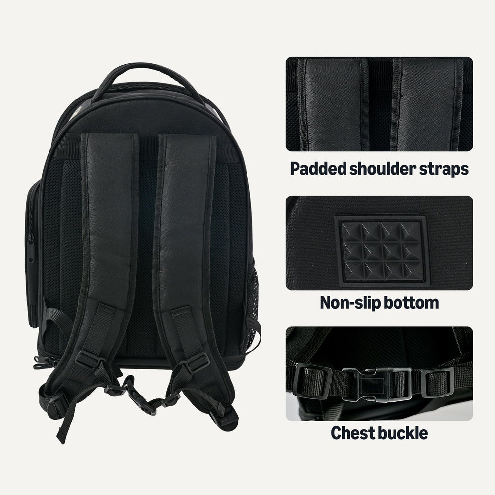 Amazon Basics pet carrier backpack foldable frame ensures stability during use