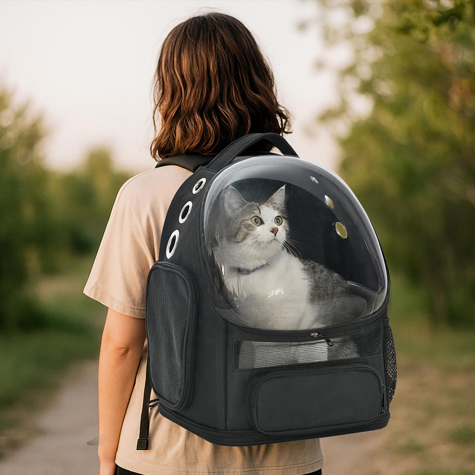 Amazon Basics pet carrier backpack safety leash clip helps secure your pet