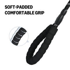 Amazon Basics round dog leash clasp closeup emphasizes secure durable clasp for reliability