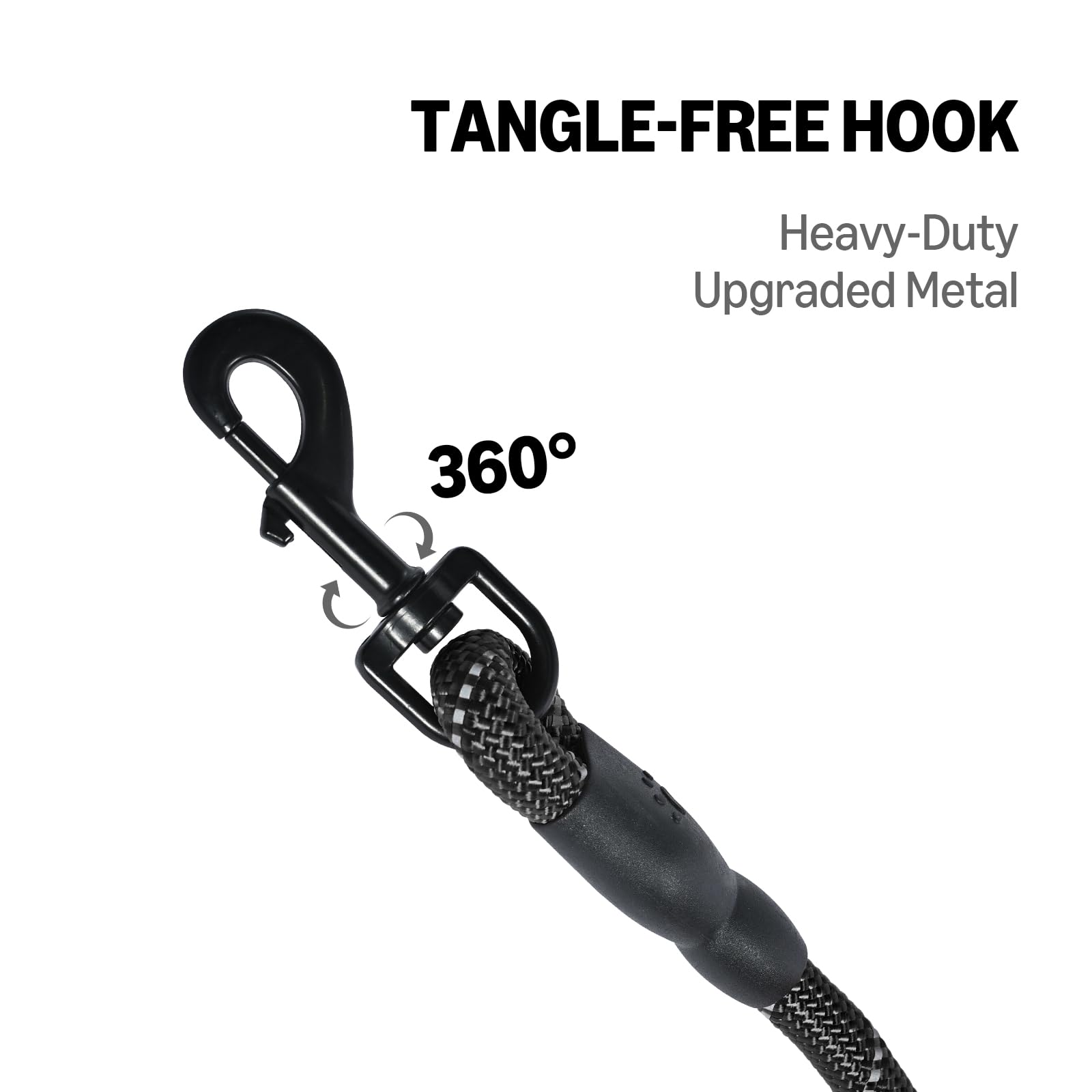 Amazon Basics round dog leash handle closeup highlights soft ergonomic grip for comfort