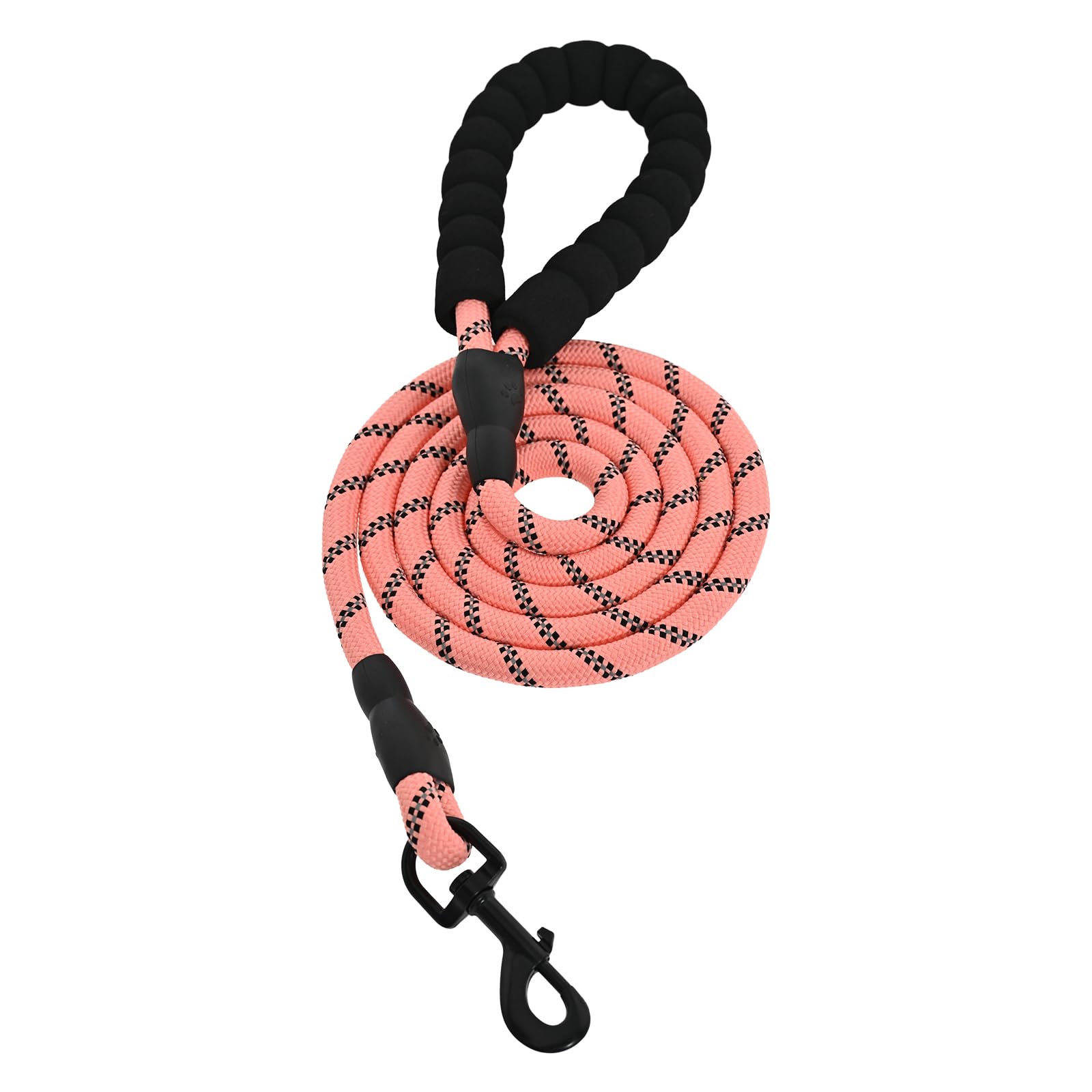 Amazon Basics round dog leash pink shows durable rope construction for daily walks