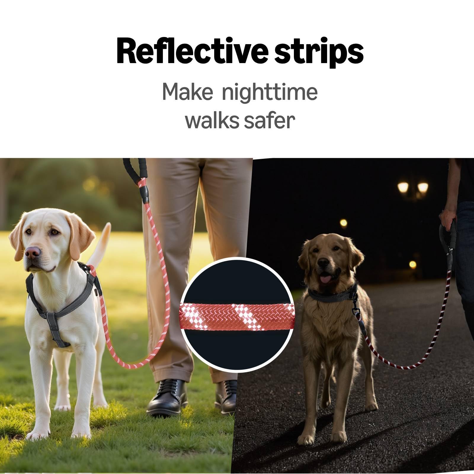 Amazon Basics round dog leash pink demonstrates versatility for small to large dogs