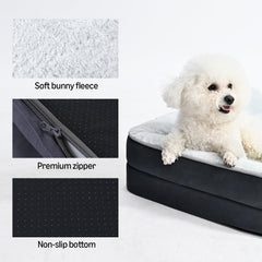 Amazon Basics dog bed anti-slip base keeps bed stable.