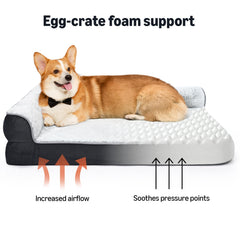 Amazon Basics gray fabric bed offers warm, plush nesting.