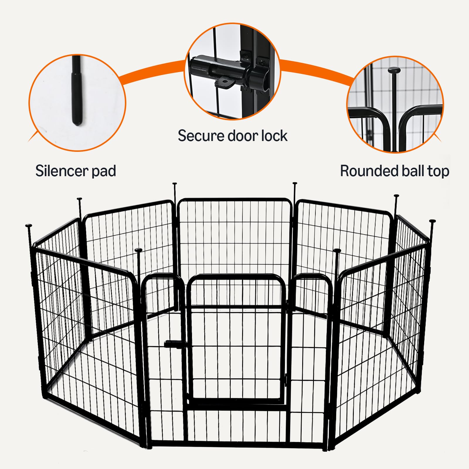 Amazon Basics dog playpen 36-inch height offers clear visibility and containment.
