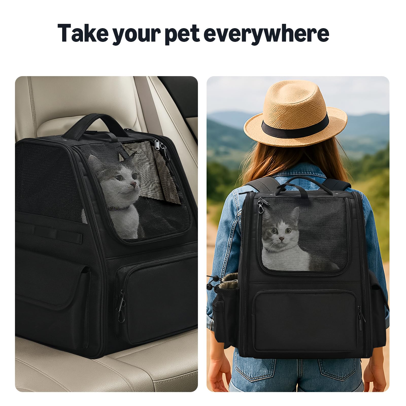 Amazon Basics pet backpack removable pad for easy cleaning and comfort.