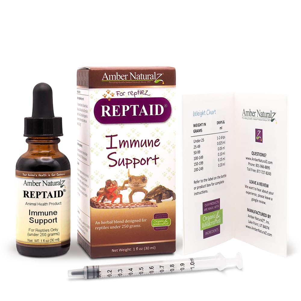 AMBER NATURALZ Reptaid amber glass bottle emphasizes toxin-free packaging and safe storage.