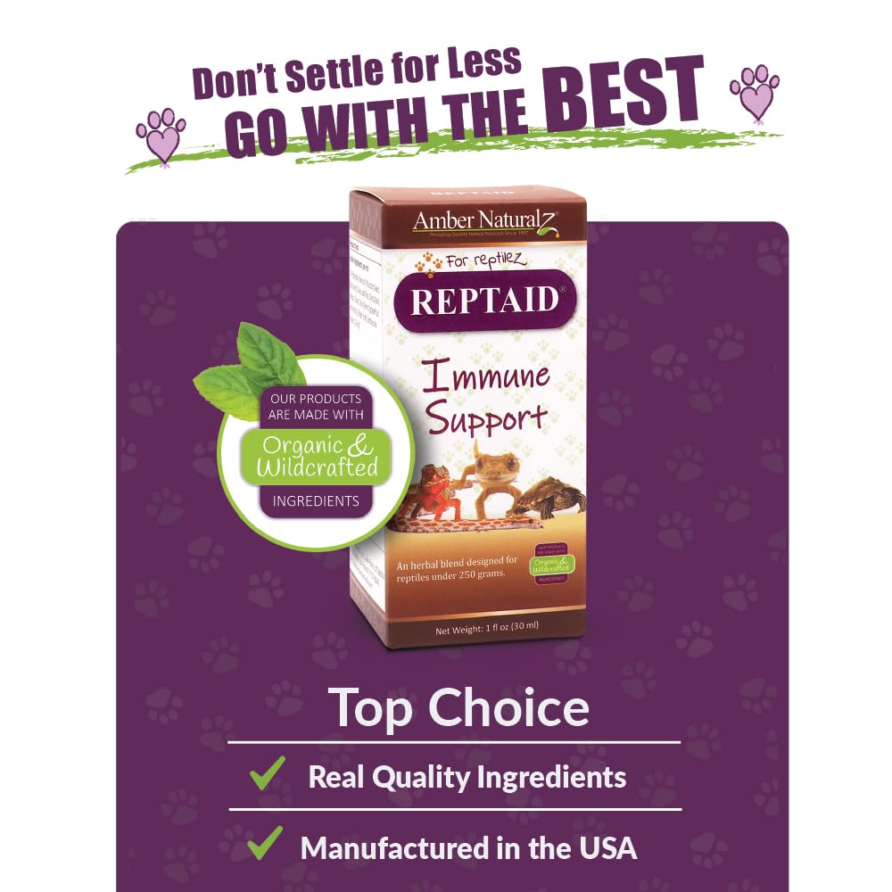 AMBER NATURALZ Reptaid small-reptile use case supports respiratory function and vitality.