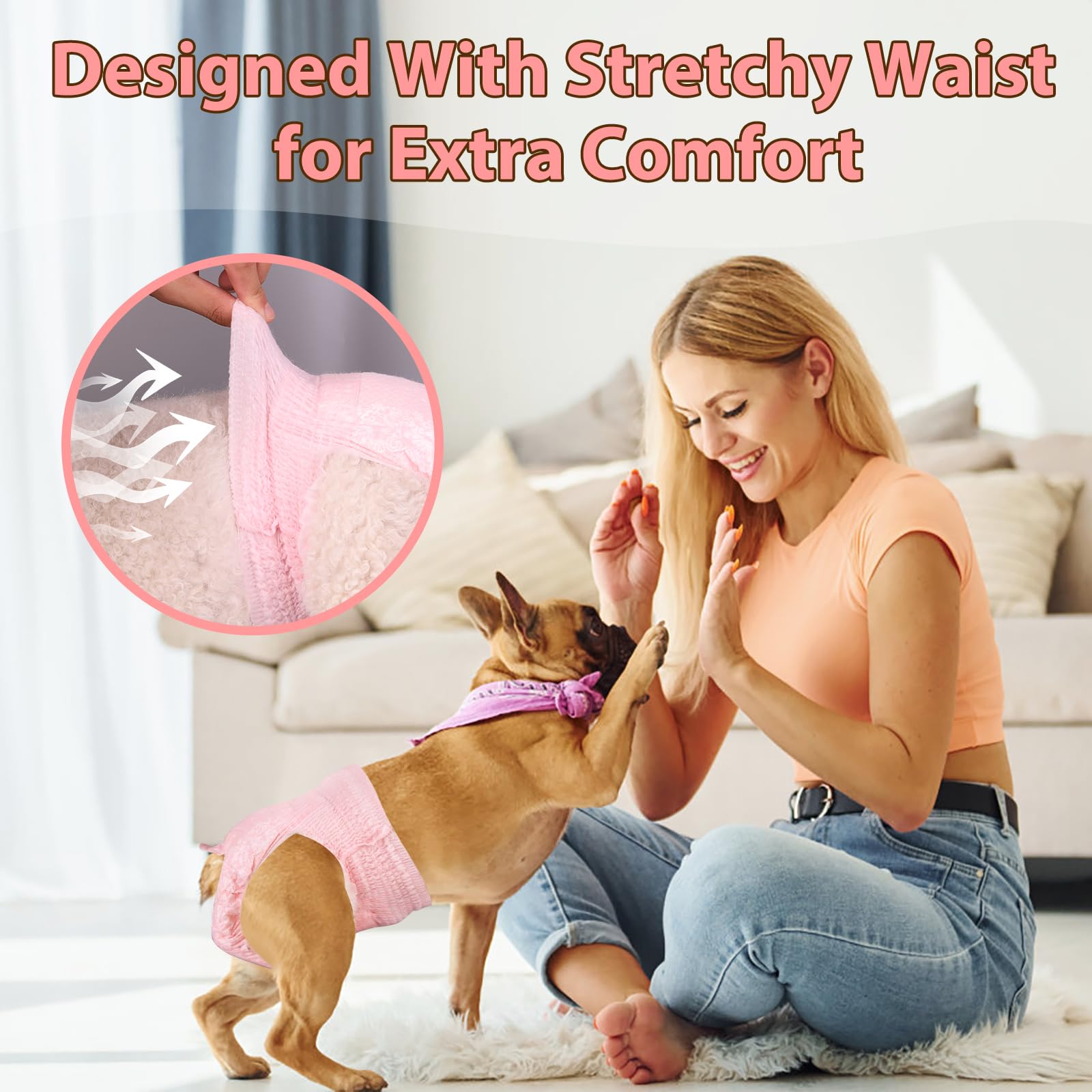 Ambreview dog diaper waterproof outer edge prevents leaks at home