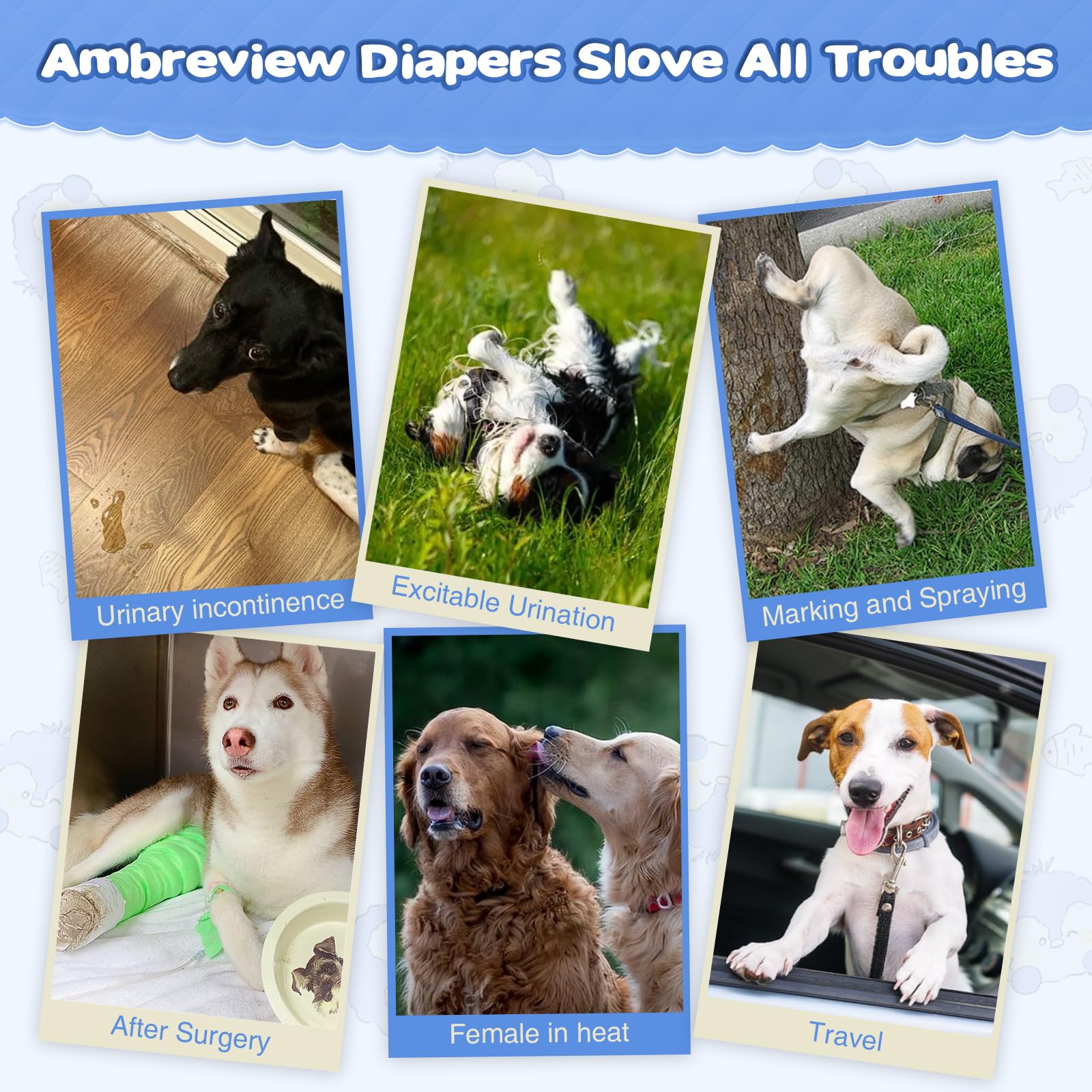 Ambreview dog diapers penguin pattern adds charm while staying practical