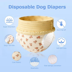 Ambreview dog diapers tail-hole design lets tail move freely.