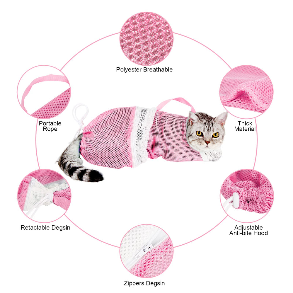 Ameami cat grooming washing bag massage brush included for gentle cleansing