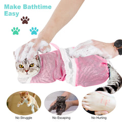 Ameami cat grooming washing bag soft polyester mesh material for durability