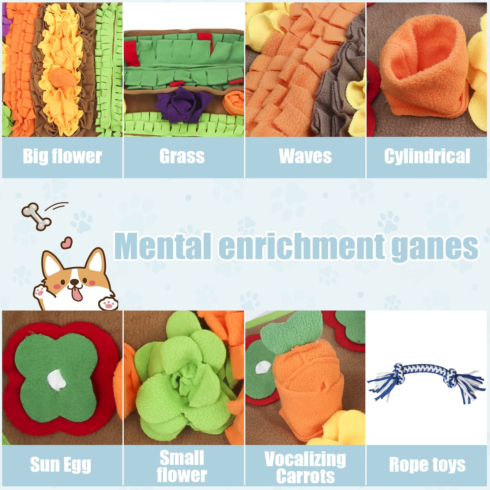 Ameami Snuffle Mat large-dog-32x20-non-slip-grippy-base illustrates secure training.