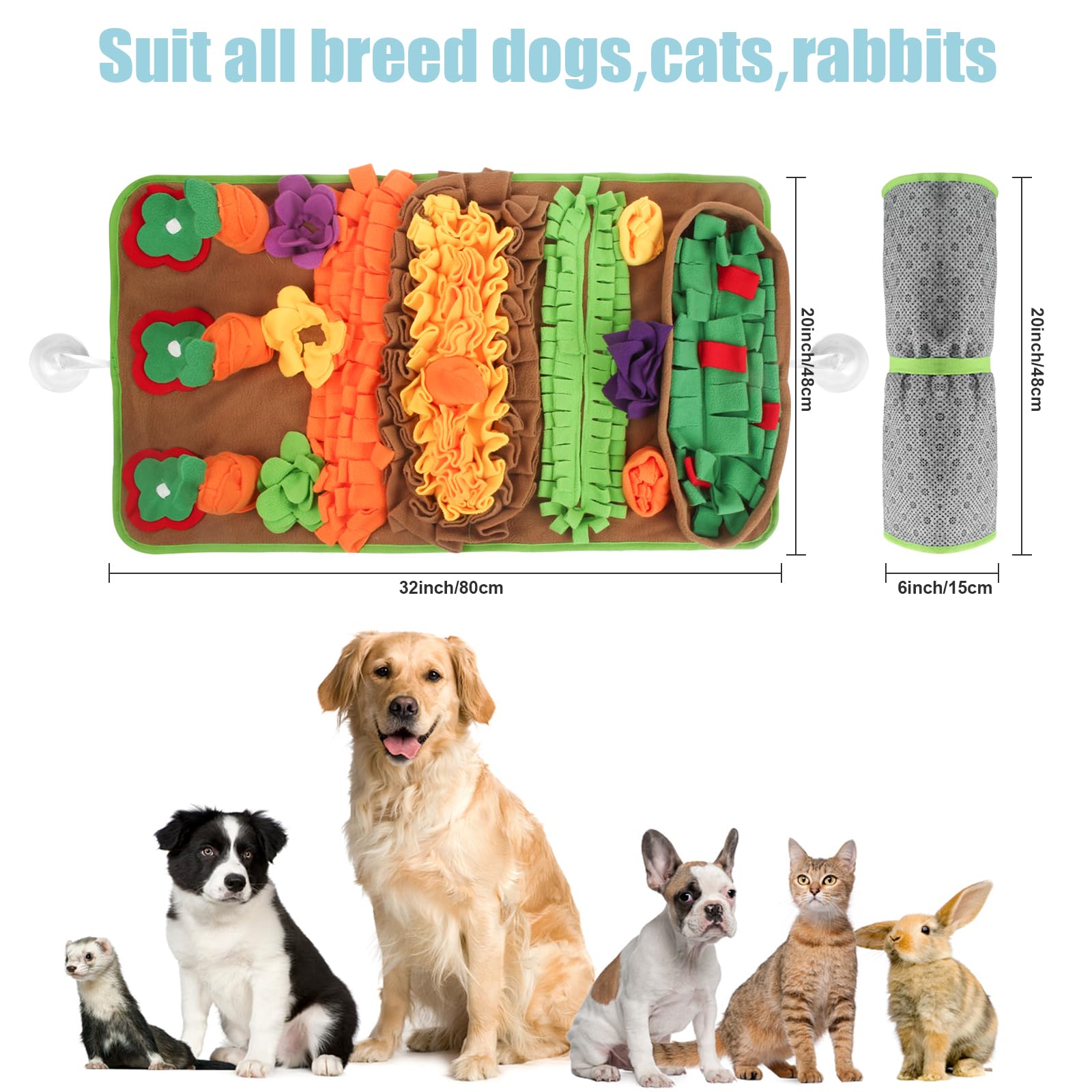 Ameami Snuffle Mat large-dog-32x20-roll-up-storage highlights portable enrichment.