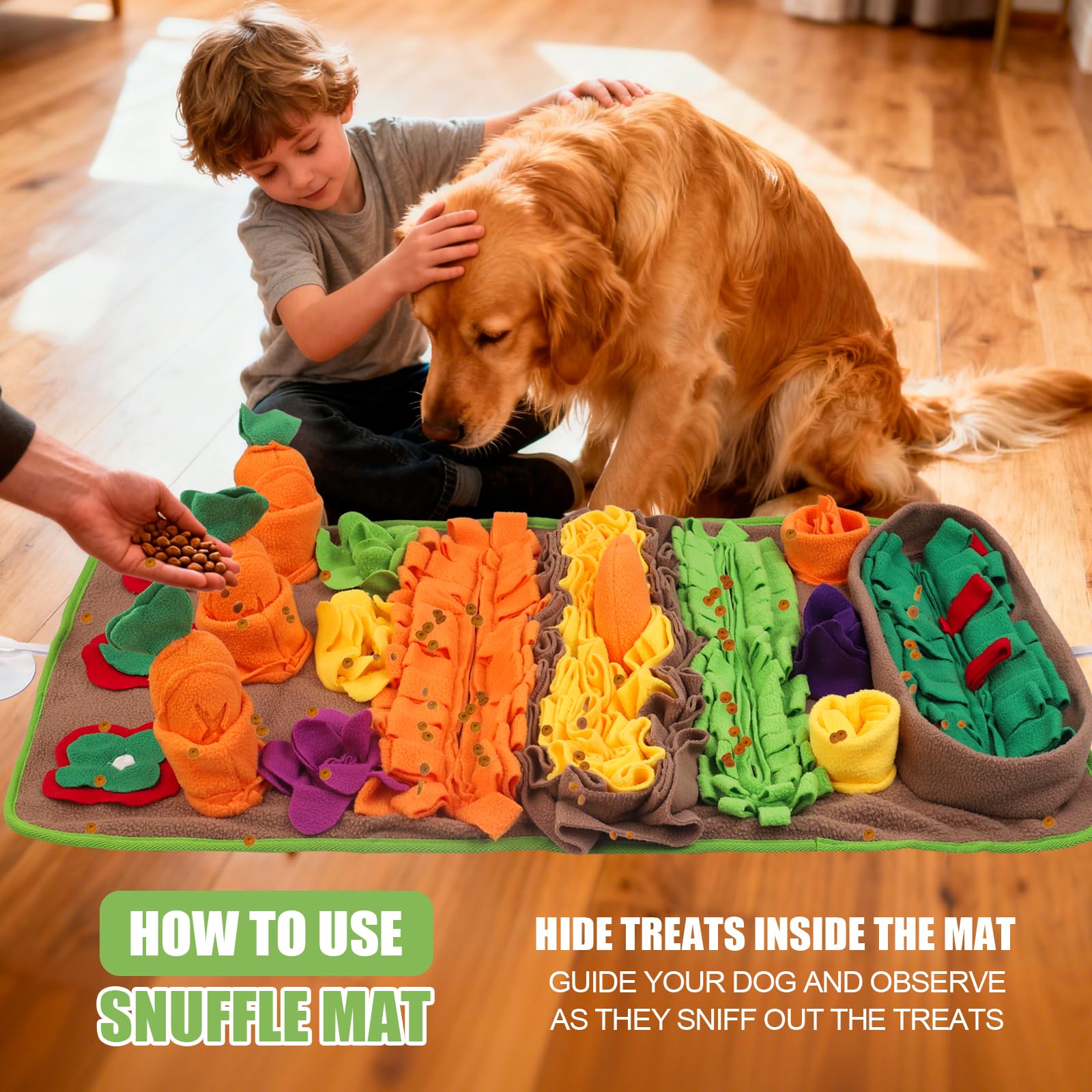 Ameami Snuffle Mat large-dog-32x20-travel-enrichment emphasizes easy packing for trips.