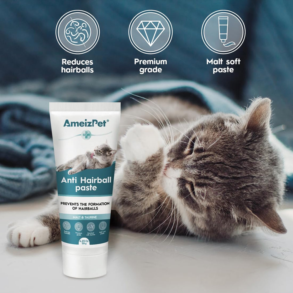 Close-up of AmeizPet hairball paste to highlight smooth texture for easy feeding.