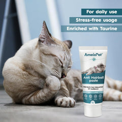 Dispensing AmeizPet Hairball Remedy paste to illustrate simple administration.