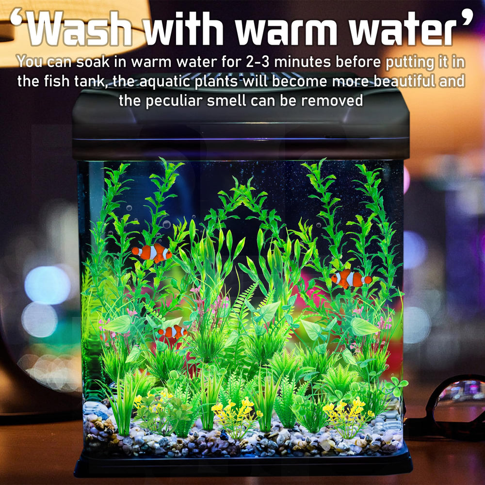 Ameliade aquarium artificial green plants provide fish hideouts and resting areas