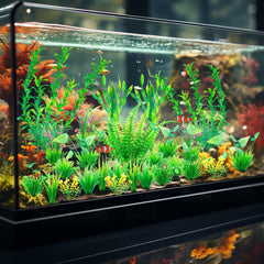Ameliade aquarium artificial green plants leaves swaying with water movement
