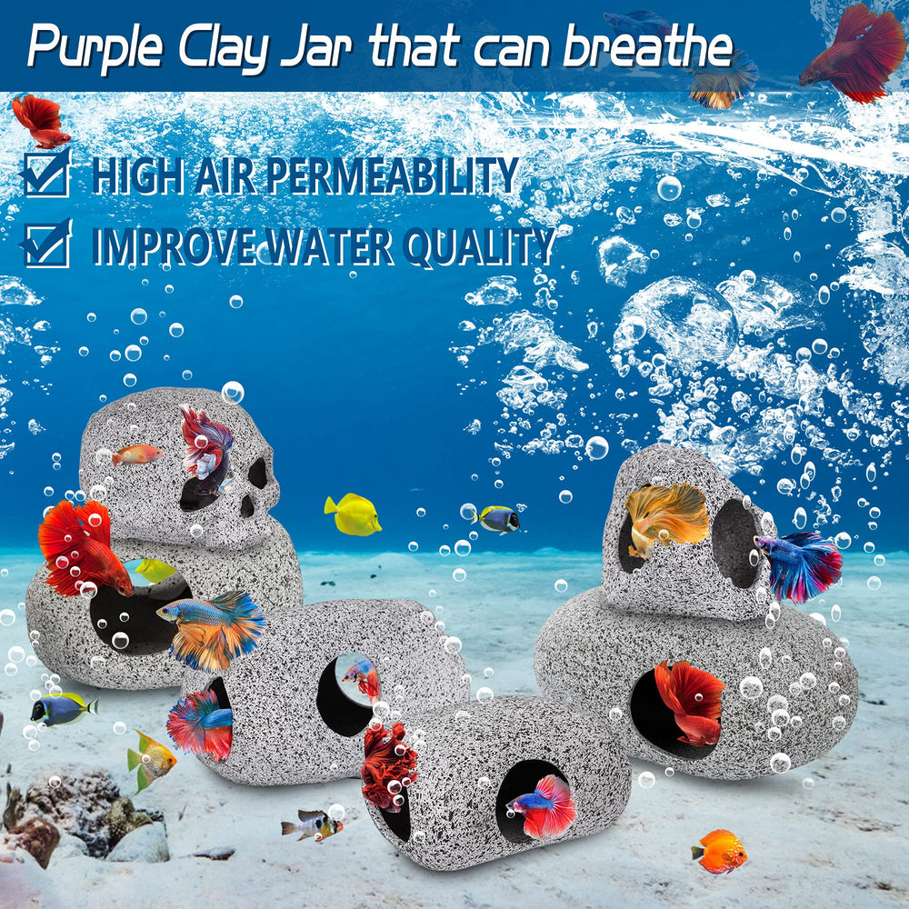 Ameliade aquarium cave easy-clean design simplifies maintenance during tank care.