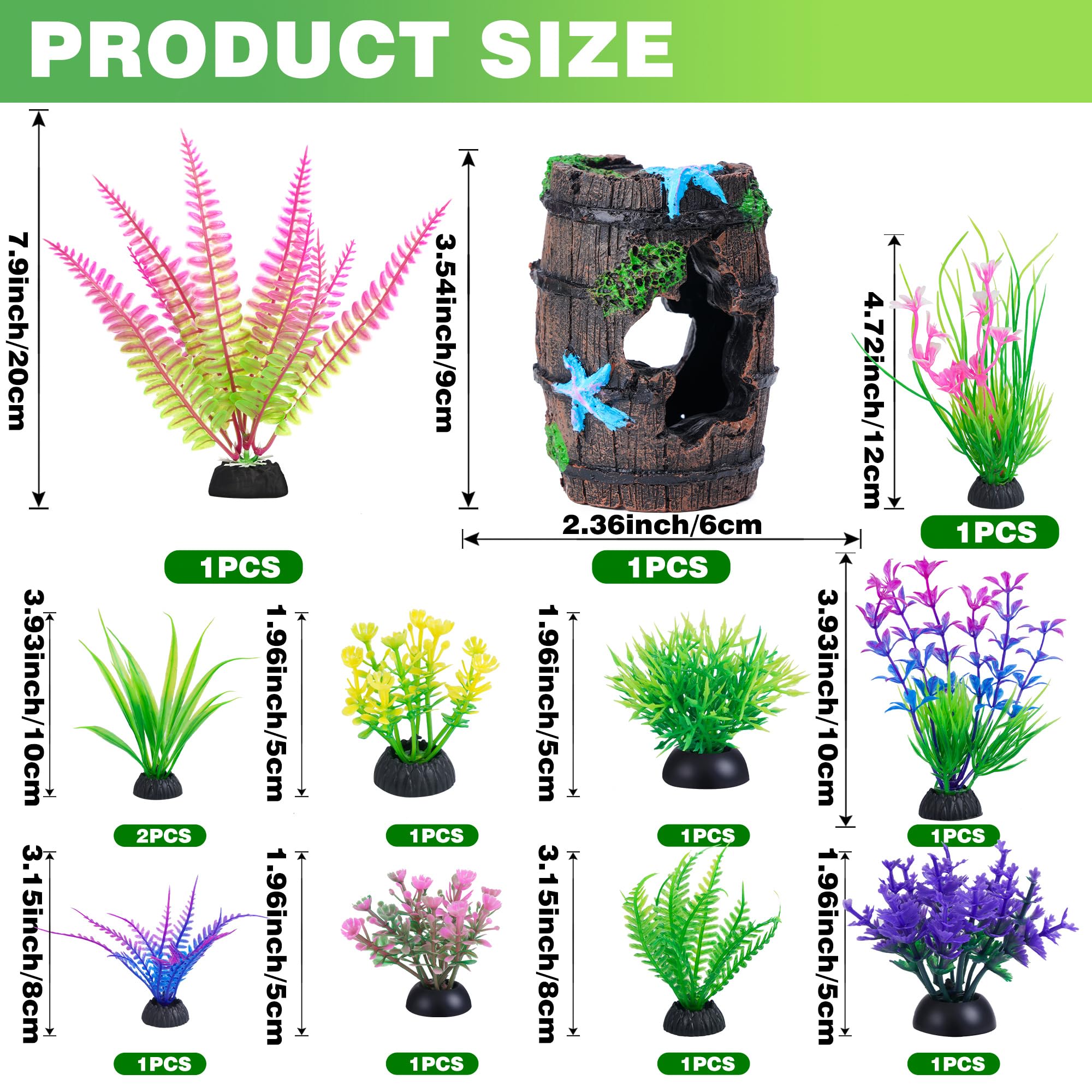Ameliade aquarium plant branch green for natural hiding and exploration.