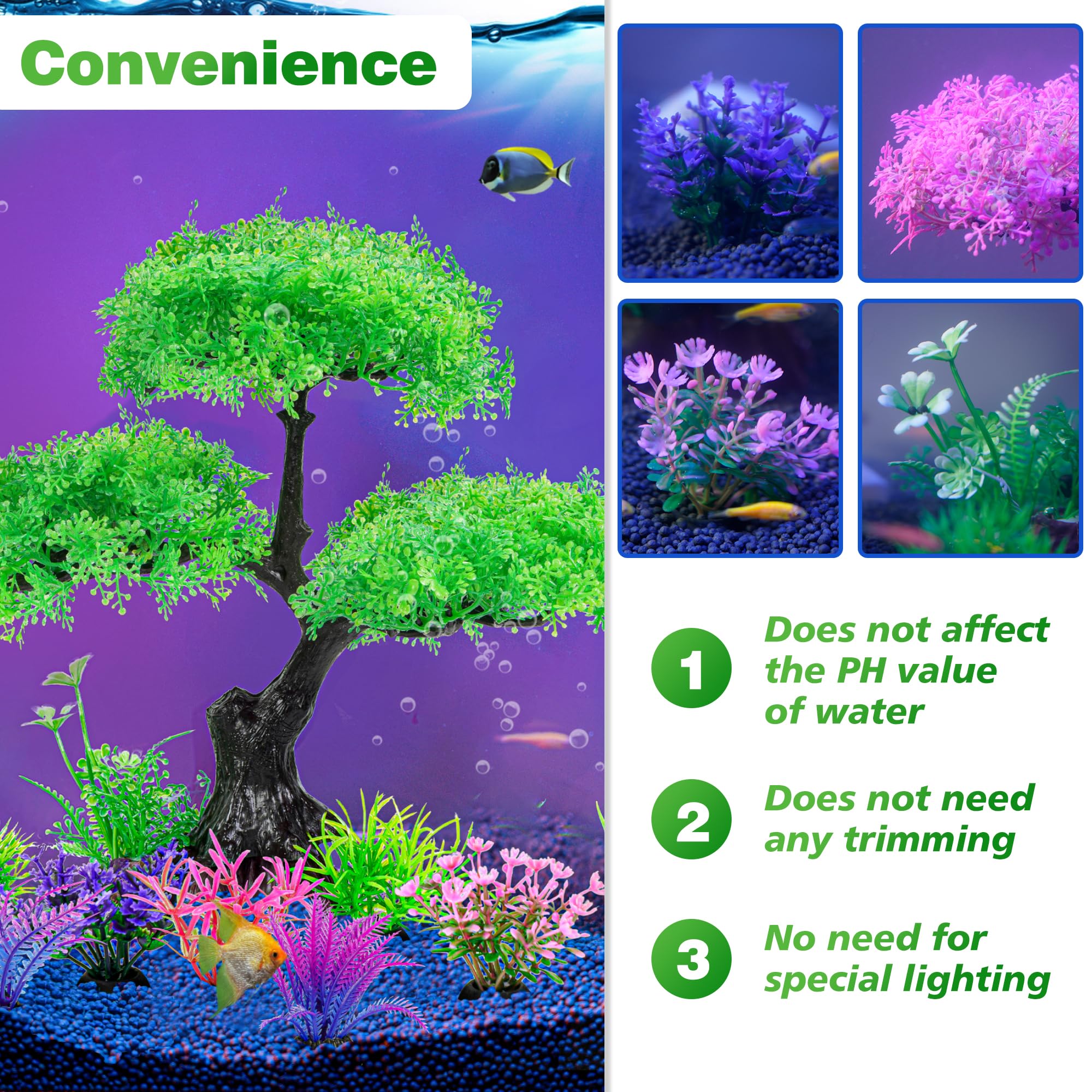 Ameliade plants sway with water for realistic movement in tank