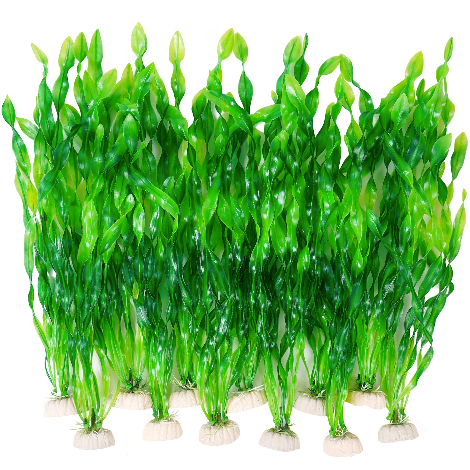 Ameliade aquarium seaweed decor 12in left view creates natural hiding spots for fish.