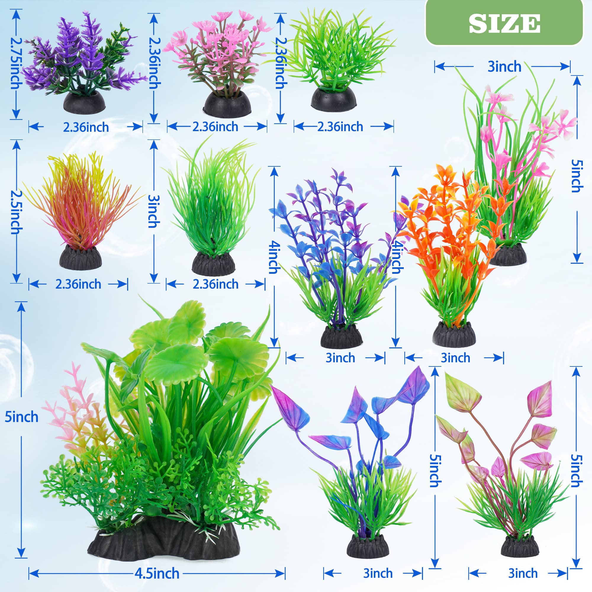 Ameliade artificial grass plants betta hiding area for safer exploration