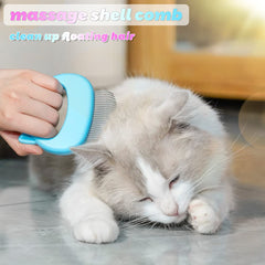 Ameliade Cat Comb performing deshedding action on fur